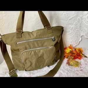 ✨KIPLING✨Large Forest Green Satchel Travel Bag